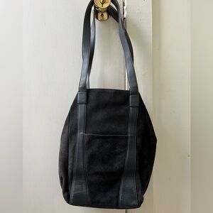 Dimopel black suede tote bag purse